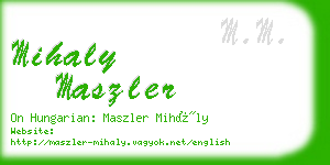 mihaly maszler business card